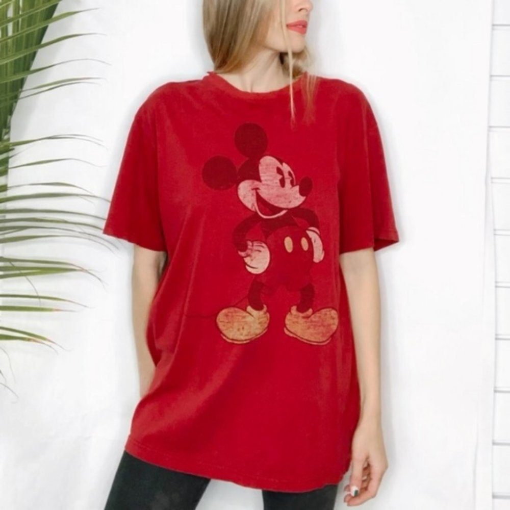 Vintage Red Mickey Mouse Graphic Tee